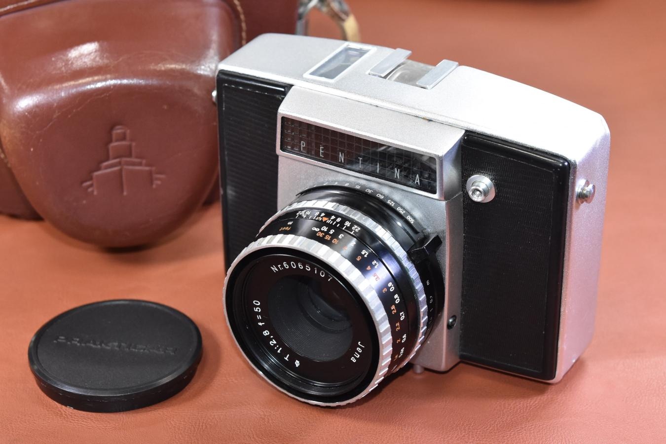 【希 少】PENTINA  Carl Zeiss Jena Tessar 50/2.8 ゼブラ付 【純正ケース付】