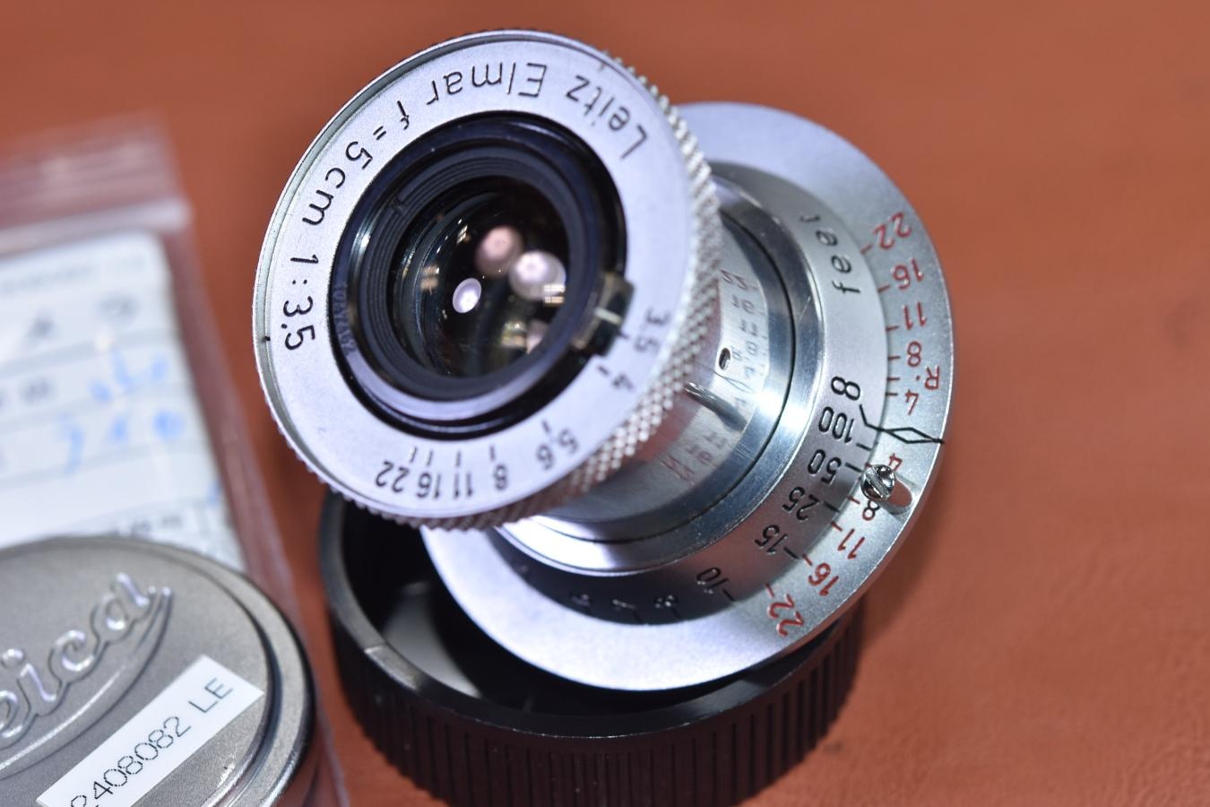 【希 少】 LEICA Red Elmar 5cm F3.5 沈胴 ダイヤマーク入り 104万台1952年製 整備済【LEICA Lマウントレンズ】