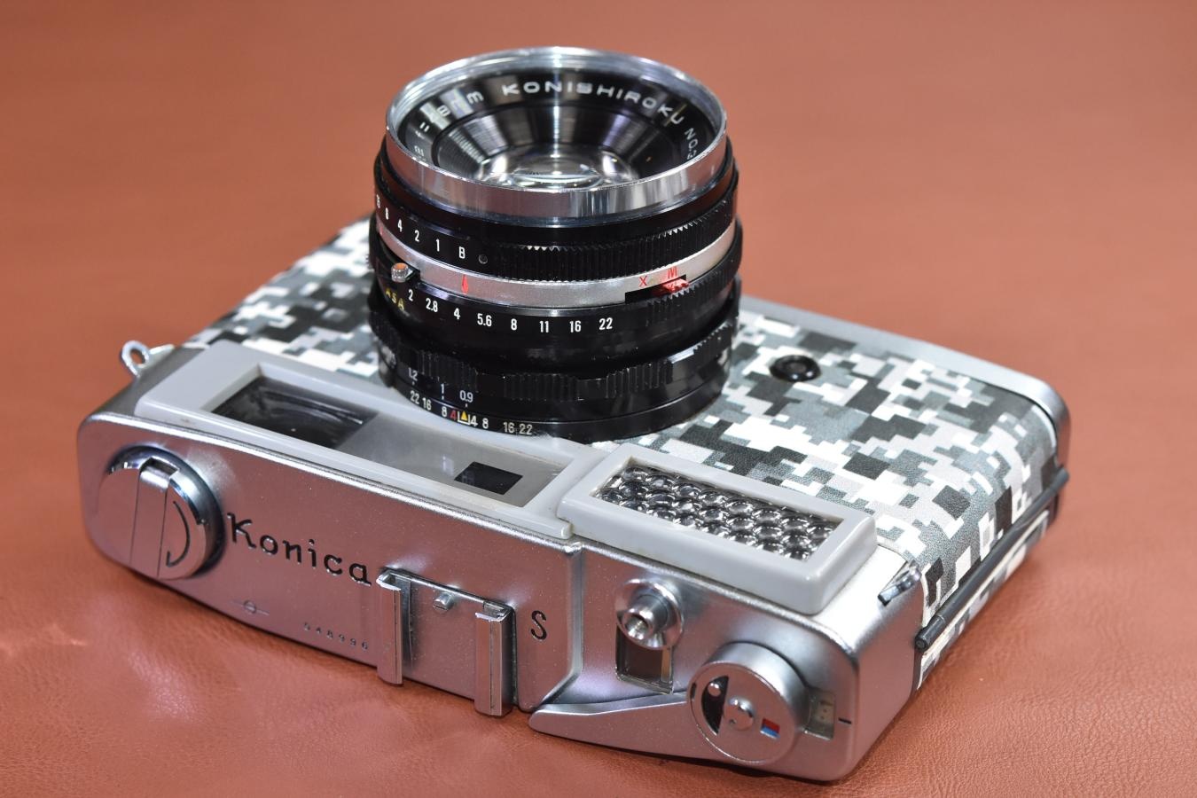 【リメイクカメラ】Konica S モルト交換済 【KONISHROKU HEXANON 48/2 レンズ搭載】