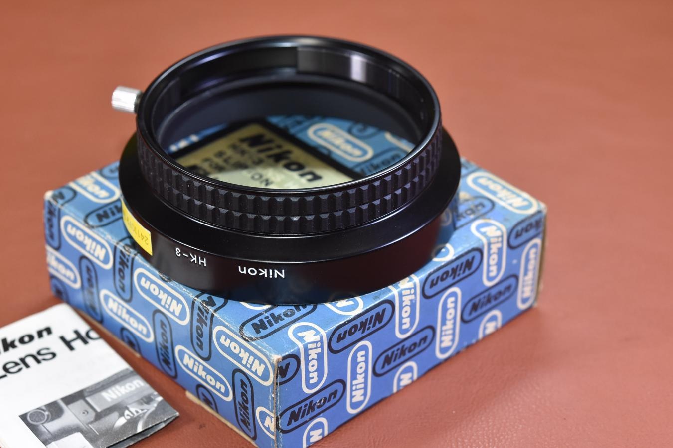 【希 少】Nikon SLIP-ON LENS HOOD HK-3 元箱付【Nikkor 20/4用】※キレイな物をお探しの方必見!!自信ありの逸品!!