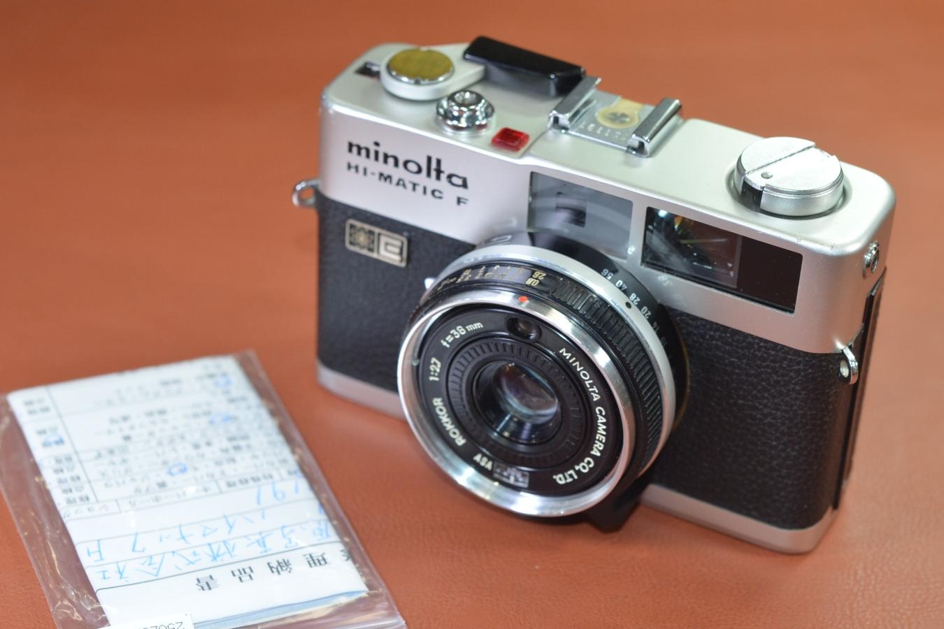 minolta HI-MATIC F Silver 整備済【MINOLTA ROKKOR 38/2.7レンズ搭載】