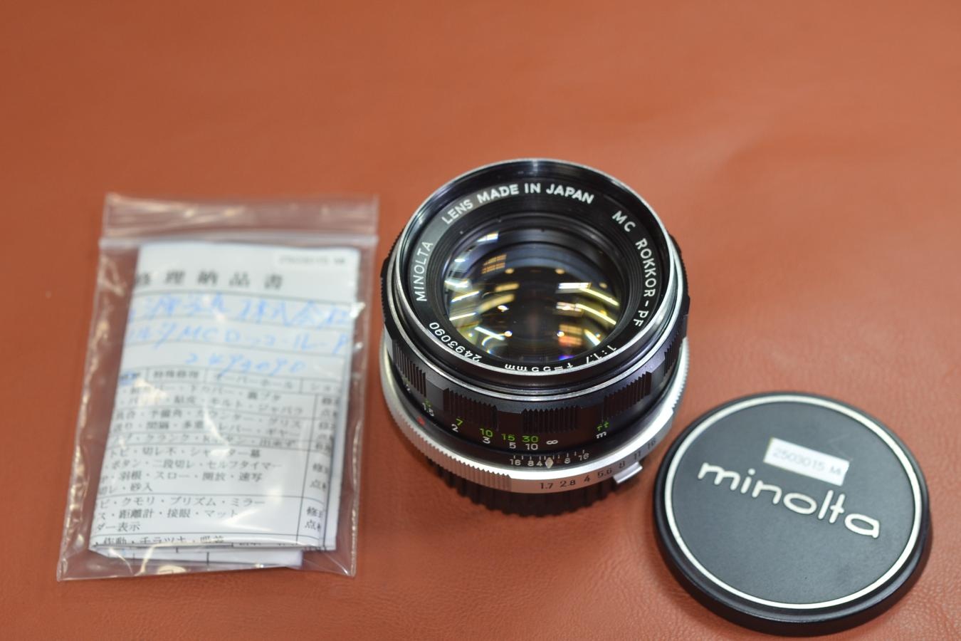 MINOLTA MC ROKKOR-PF 55mm F1.7 整備済【カメラ女子に絶大な人気のオールドレンズ】