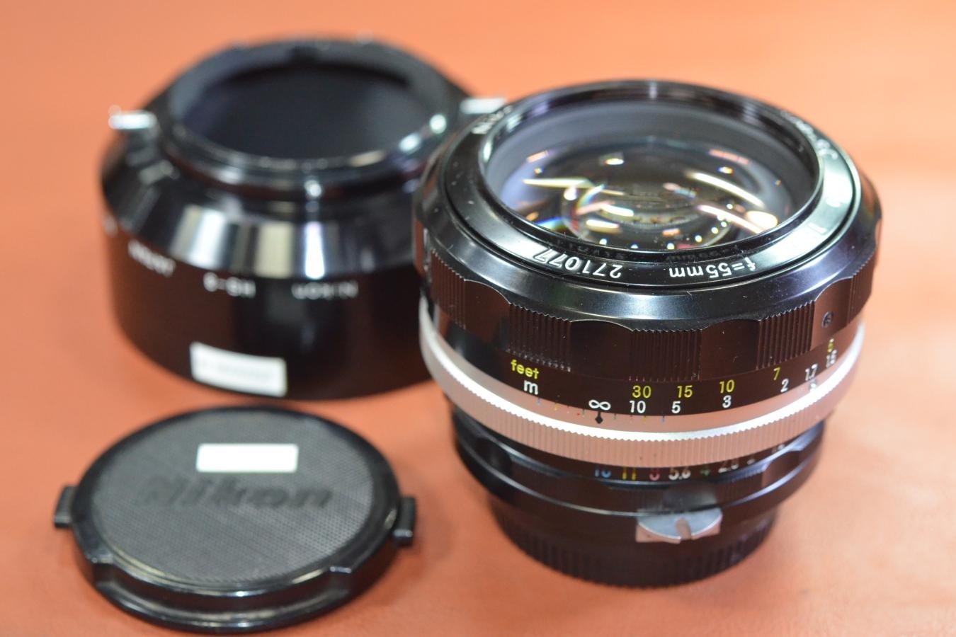 NIKKOR-S・C Auto 55mm F1.2【純正メタルフードHS-3付】