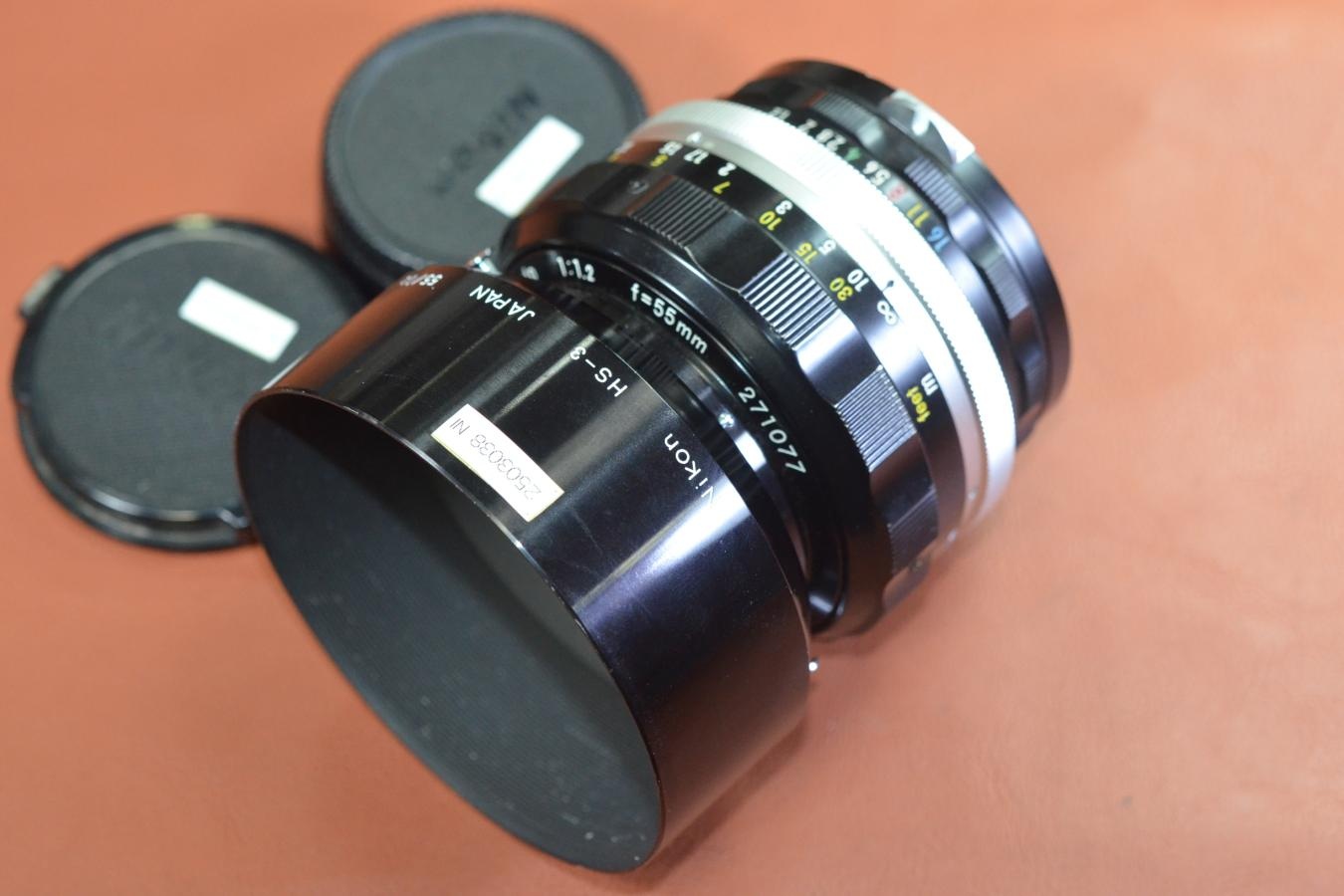 NIKKOR-S・C Auto 55mm F1.2【純正メタルフードHS-3付】