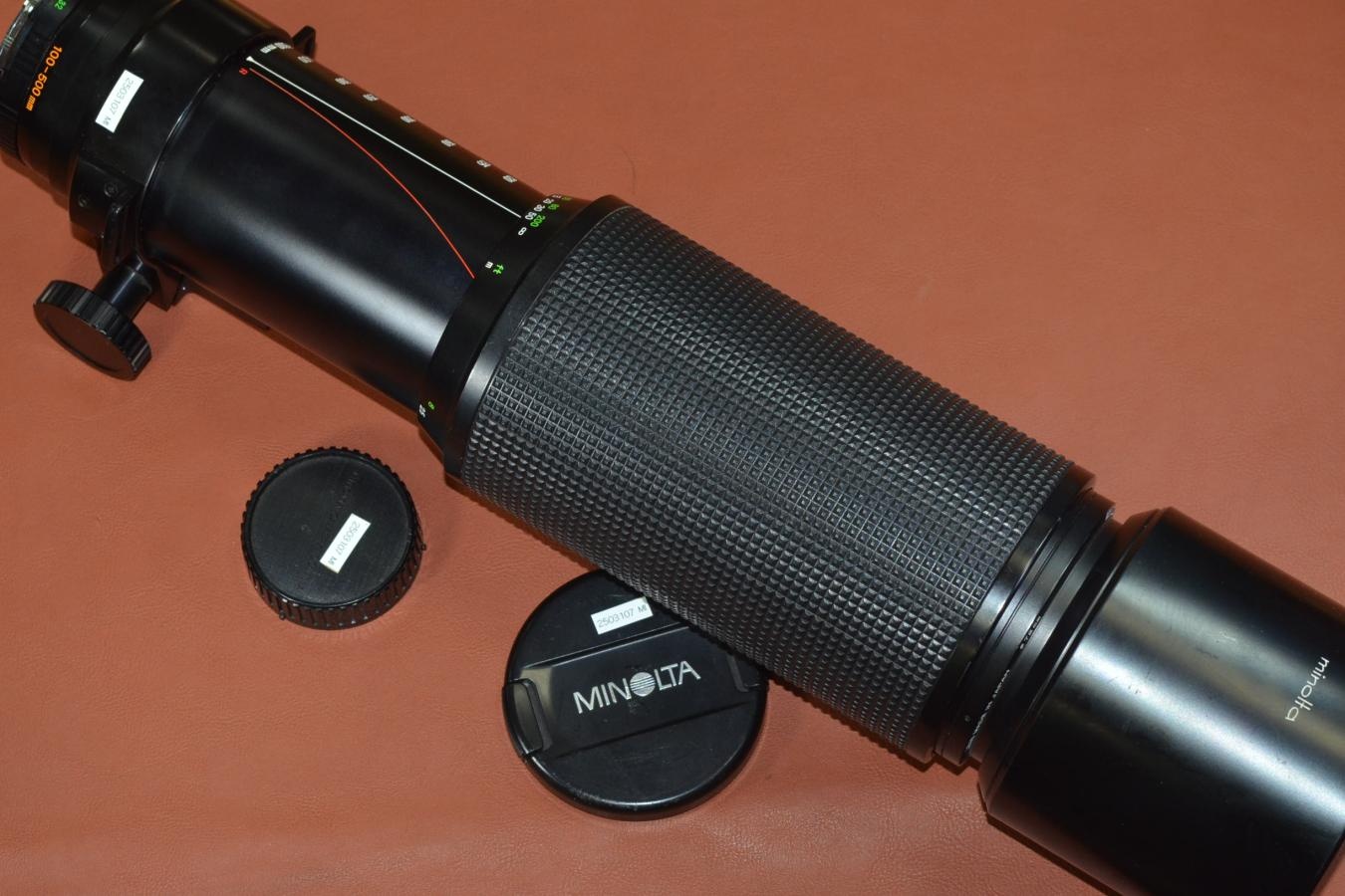 【希 少】MINOLTA MD ZOOM ROKKOR 100-500mm F8 【純正フード付】