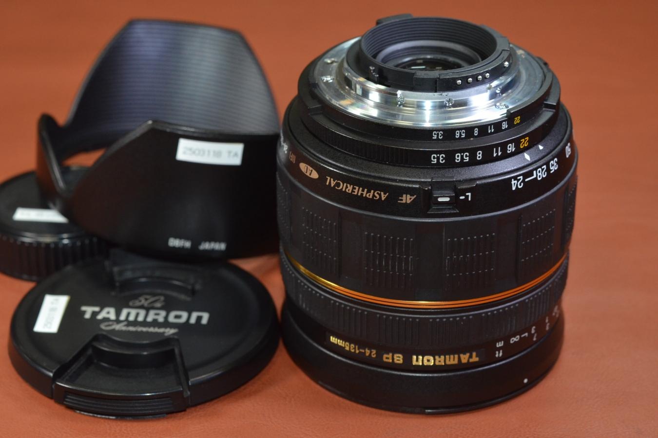 TAMRON SP 24-135mm F3.5-5.6 MACRO AD ASPHERICAL 純正フード付 【Model:190D Nikon用】