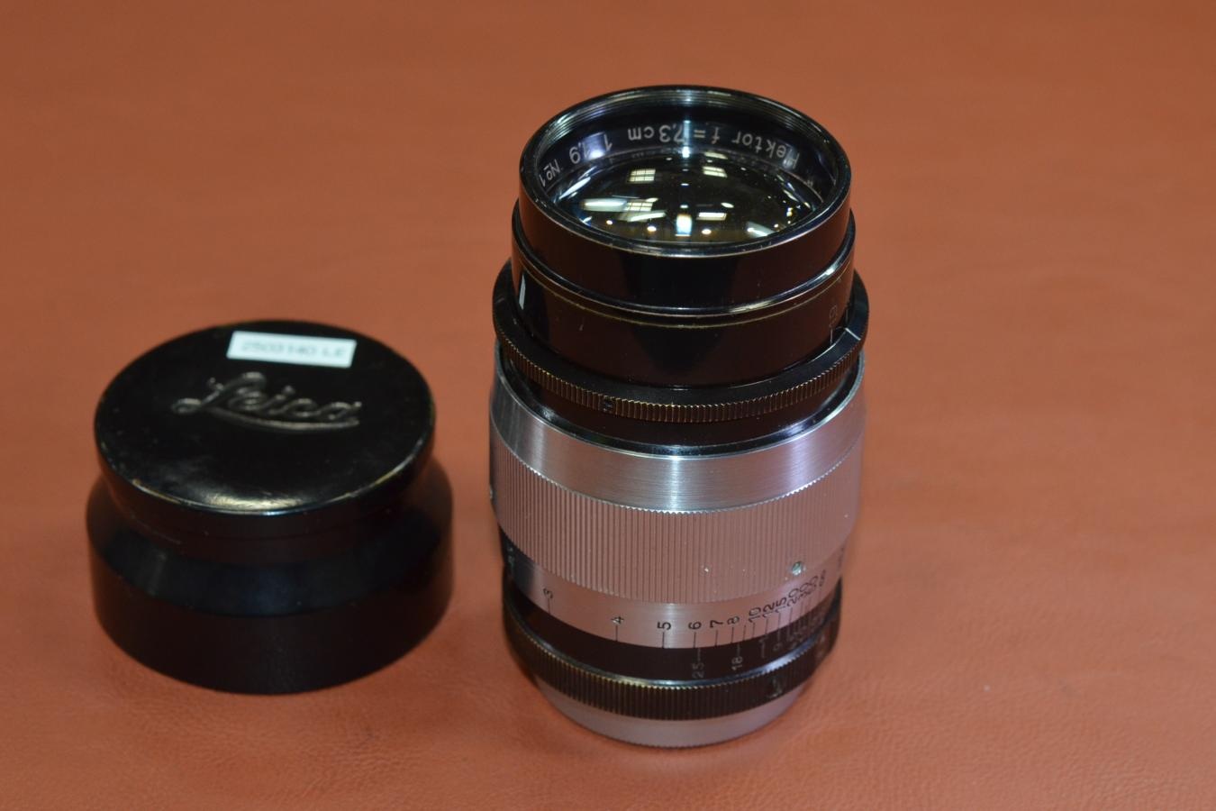 【希 少】LEICA Hektor 7.3cm F1.9 Silver×Black 純正フード付 【LEICA Lマウントレンズ】