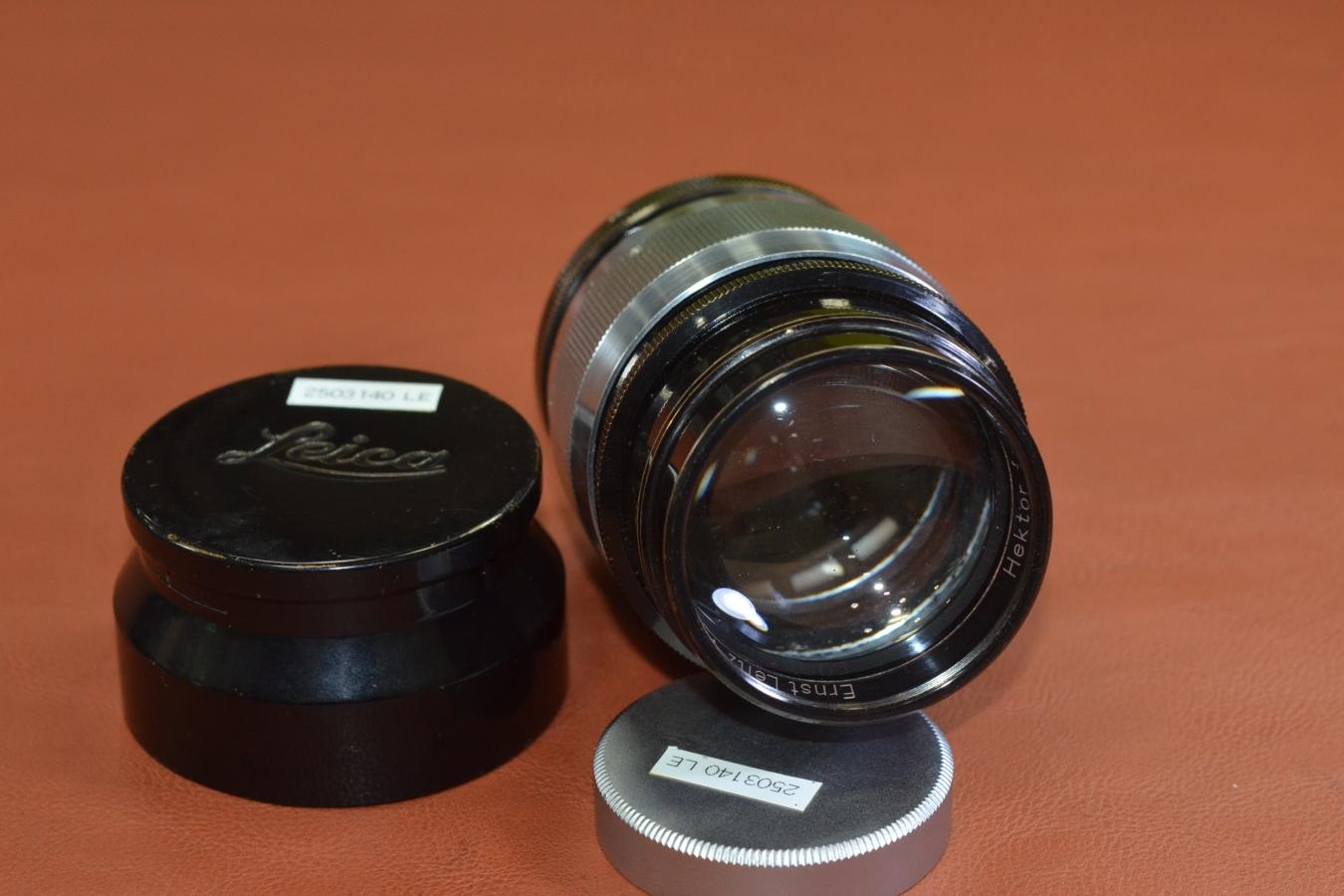【希 少】LEICA Hektor 7.3cm F1.9 Silver×Black 純正フード付 【LEICA Lマウントレンズ】