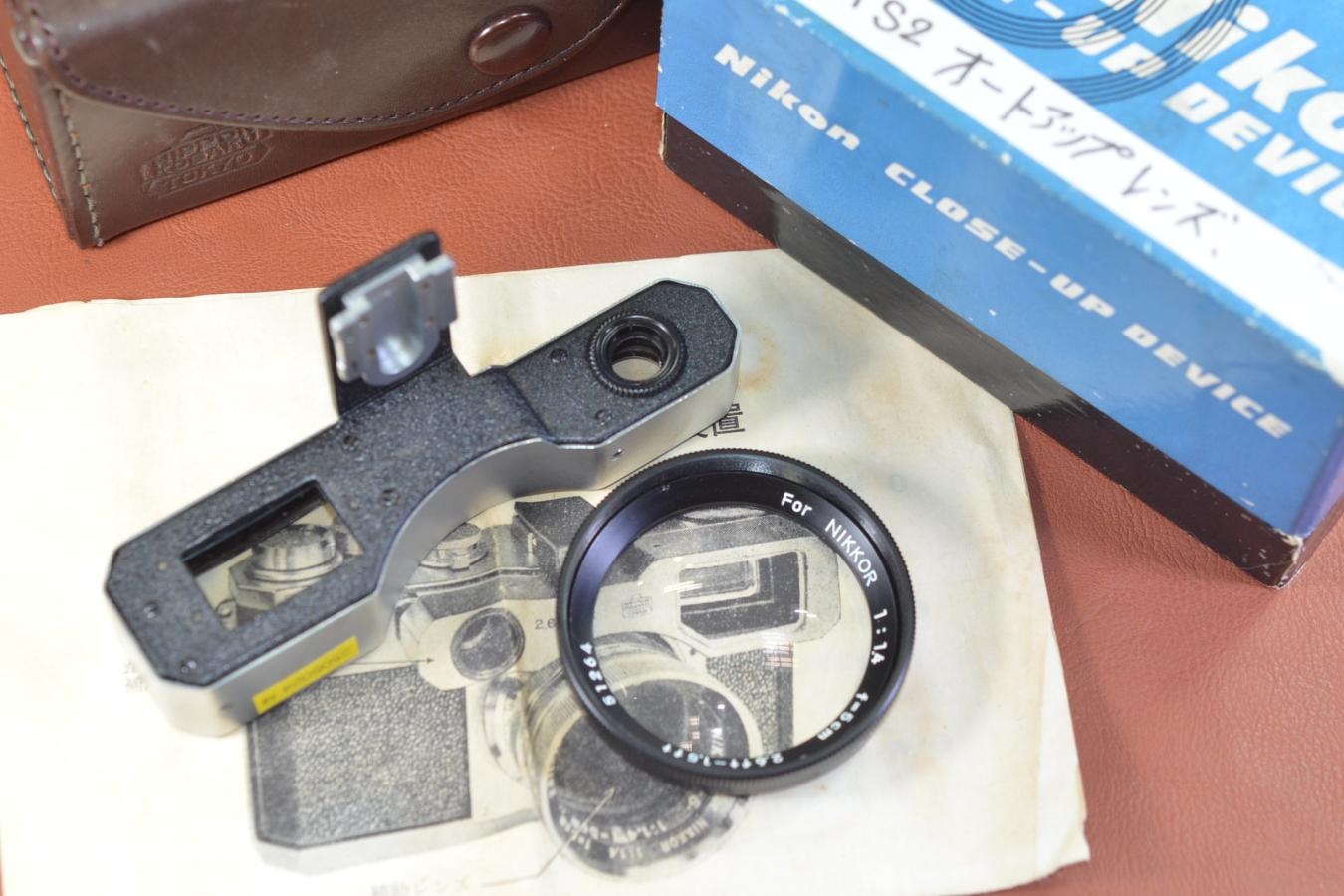 【希 少】Nikon CLOSE-UP DEVICE 元箱付一式【Nikon S2 50/1.4等用】 ※キレイな物をお探しの方必見!!自信ありの逸品!!