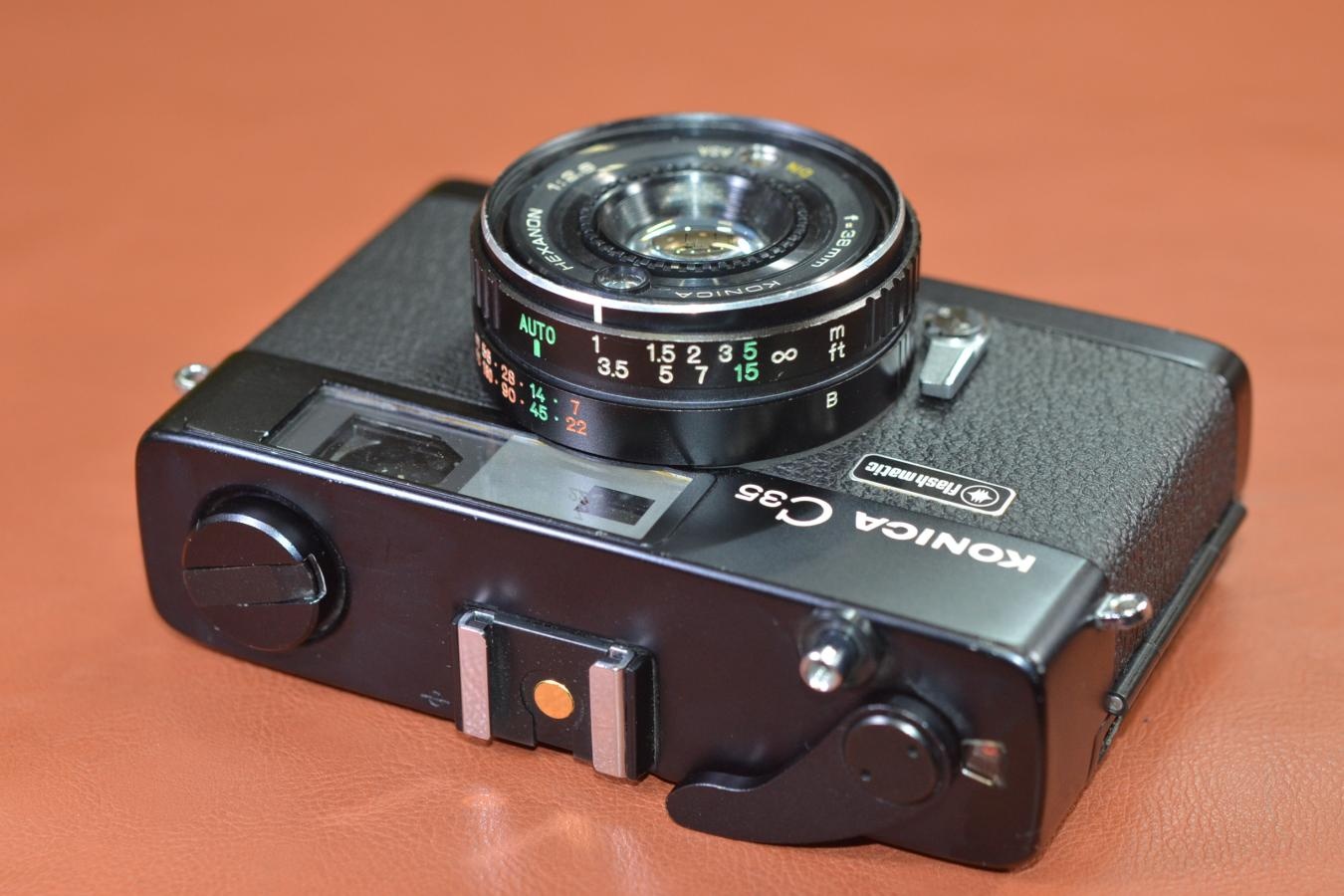 KONICA C35 flash matic Black モルト交換済 【KONICA HEXANON 38/2.8 レンズ搭載】