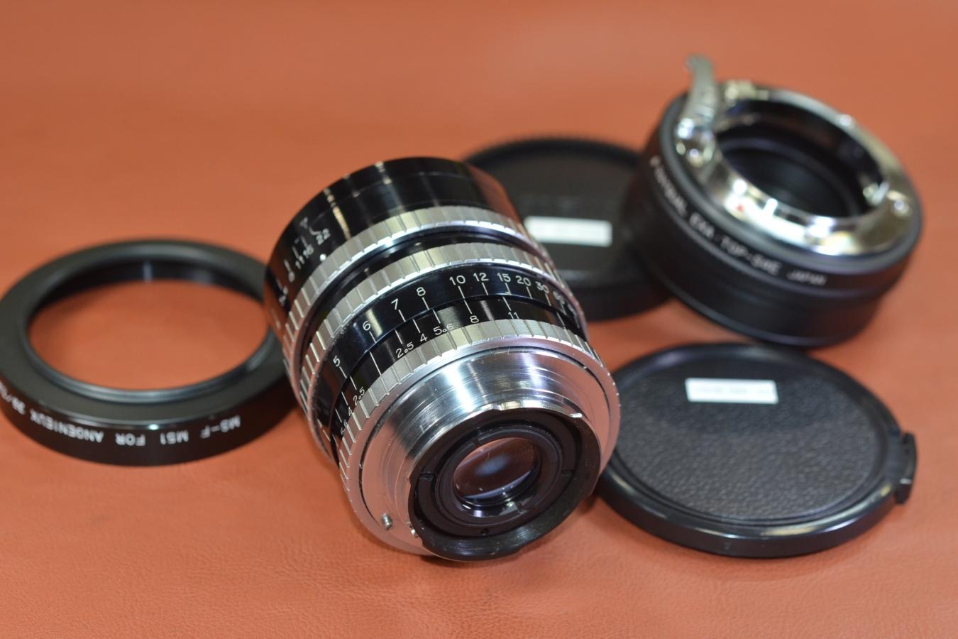 P.ANGENIEUX RETROFOCUS 35mm F2.5 TYPE R1 【メタルフード、エキザクタマウント→SONY Eマウントアダプター付】