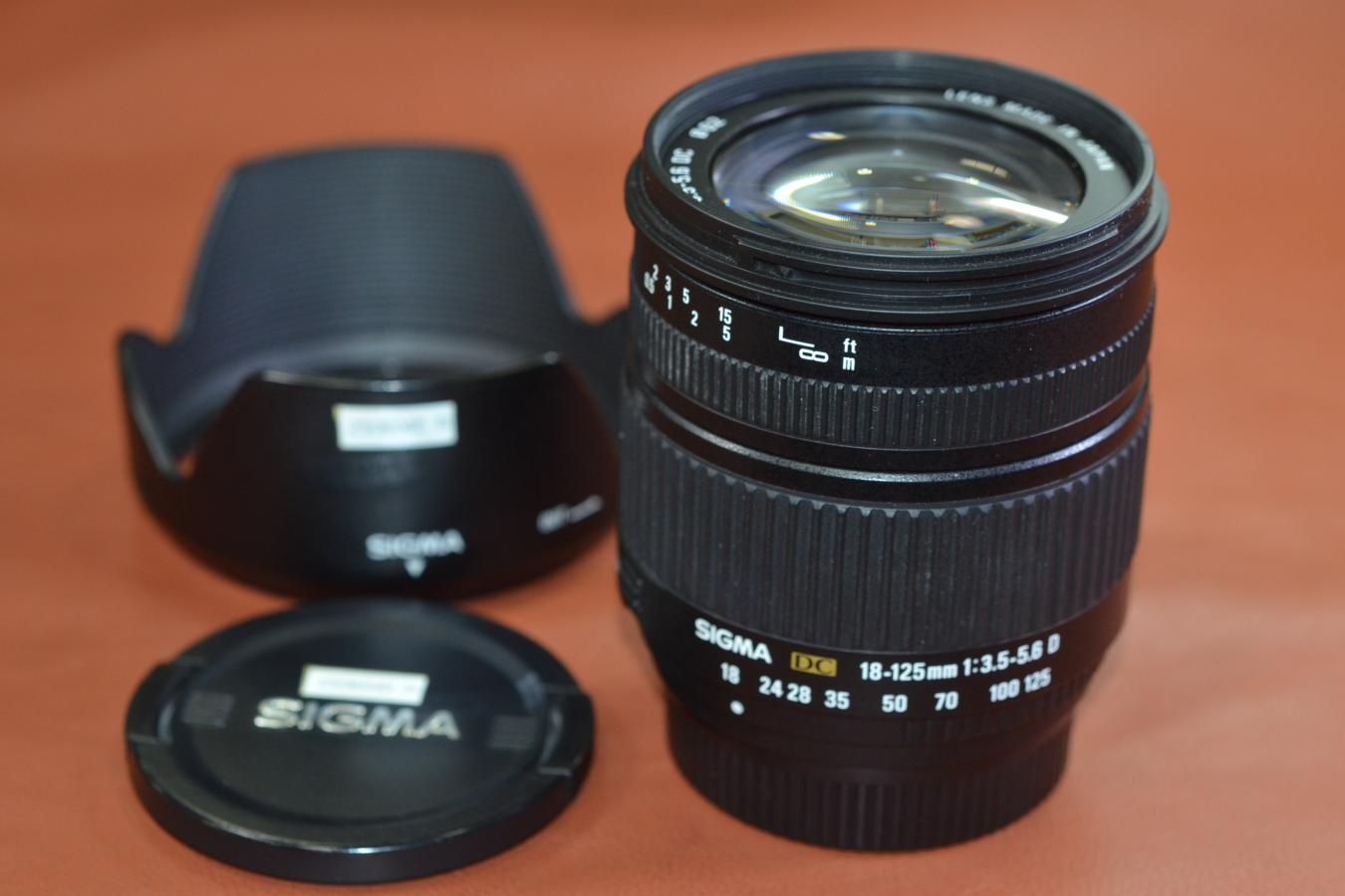 SIGMA 18-125mm F3.5-5.6 DC 純正フード付 【Nikon用】