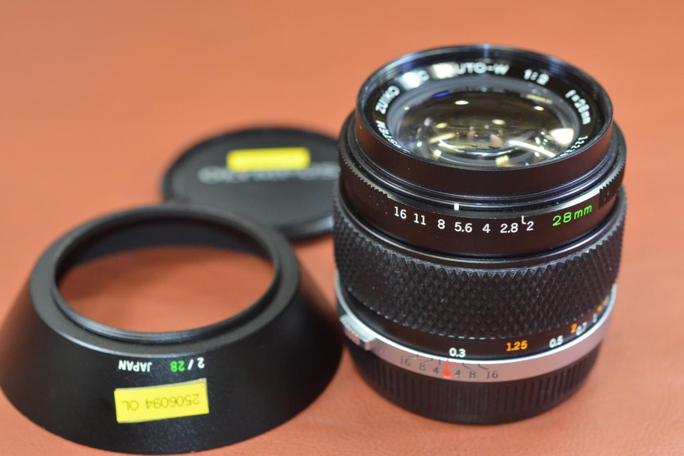 OLYMPUS ZUIKO MC AUTO-W 28mm F2【純正メタルフード付】※キレイな物をお探しの方必見!!自信ありの逸品!!