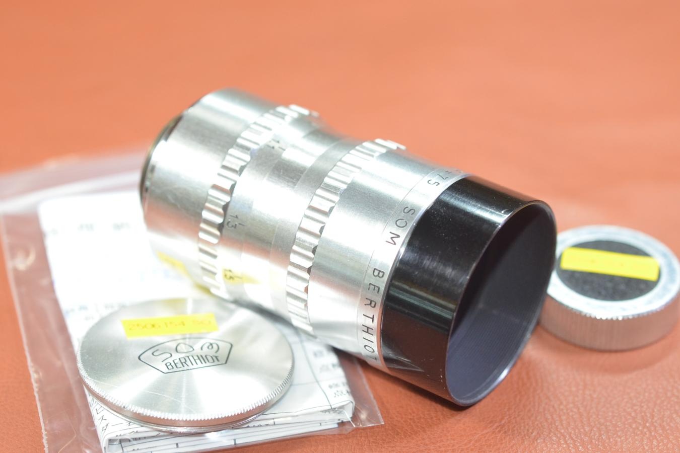 【希 少】SOM BERTHIOT TELE-CINOR 75mm F2.5 整備済 純正フード付 【Cマウントレンズ】