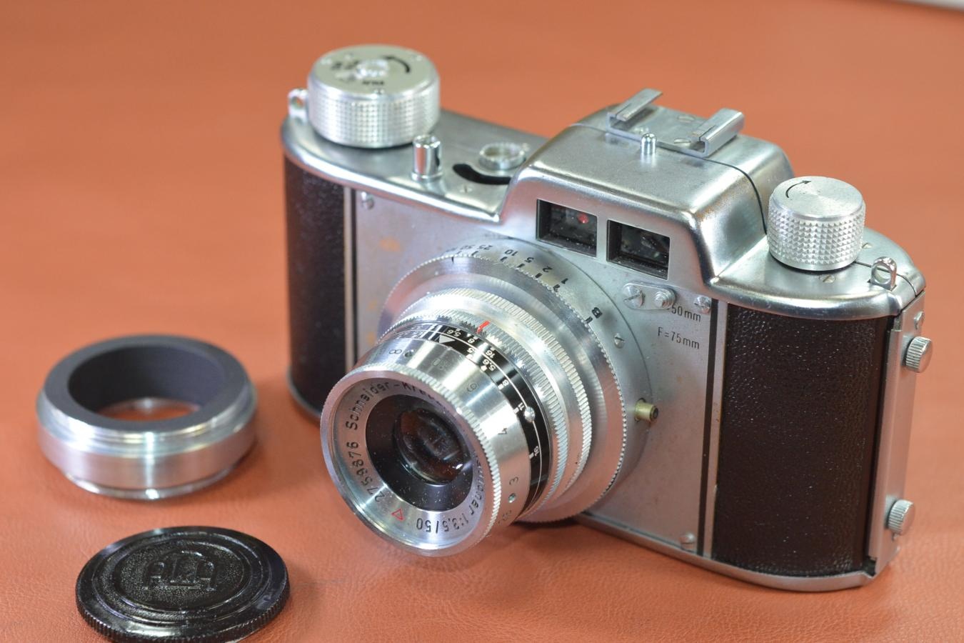 【希 少】AKARETTE II Schneider-Kreuznach Radionar 50/3.5付 【特注AKTマウント→LEICA Lマウント変換アダプター付】