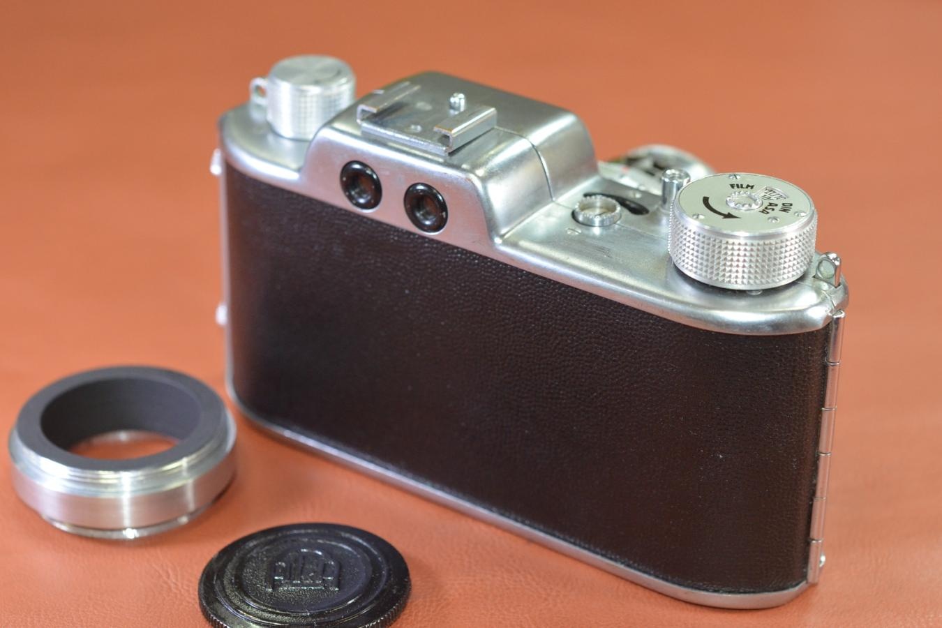 【希 少】AKARETTE II Schneider-Kreuznach Radionar 50/3.5付 【特注AKTマウント→LEICA Lマウント変換アダプター付】