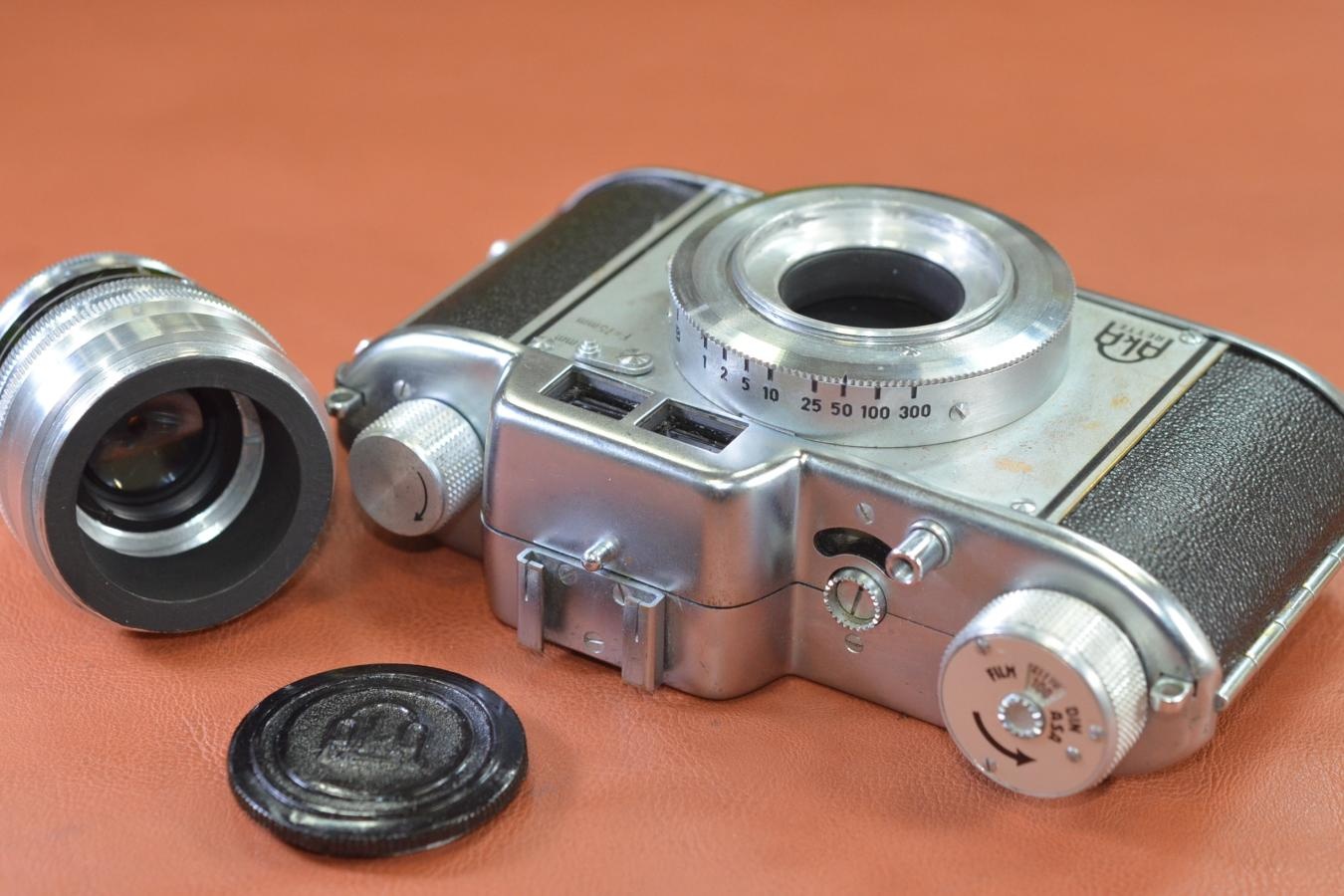 【希 少】AKARETTE II Schneider-Kreuznach Radionar 50/3.5付 【特注AKTマウント→LEICA Lマウント変換アダプター付】