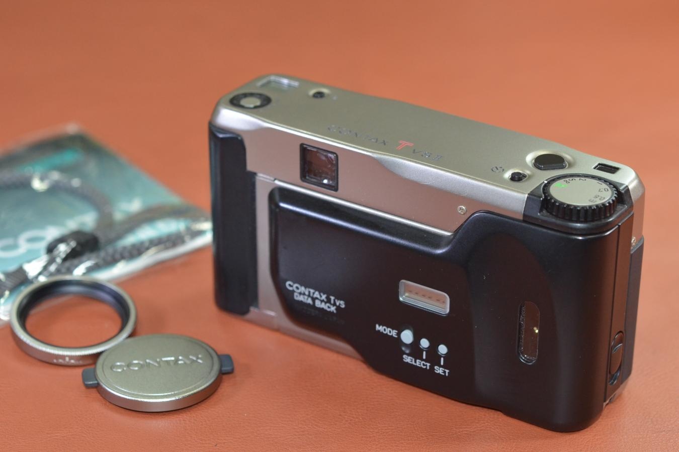 CONTAX TVS II D 純正30.5mm1A MC Filter、ストラップ、取説付 【キレイな物をお探しの方必見!!自信ありの逸品!!】