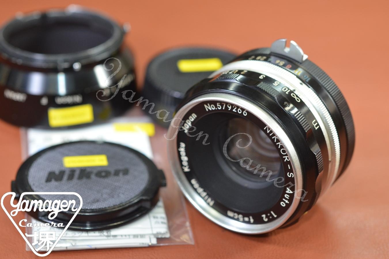 Nippon KogakuNIKKOR-S Auto 5cm F2 m表記のみ 整備済 【純正メタルフード付】