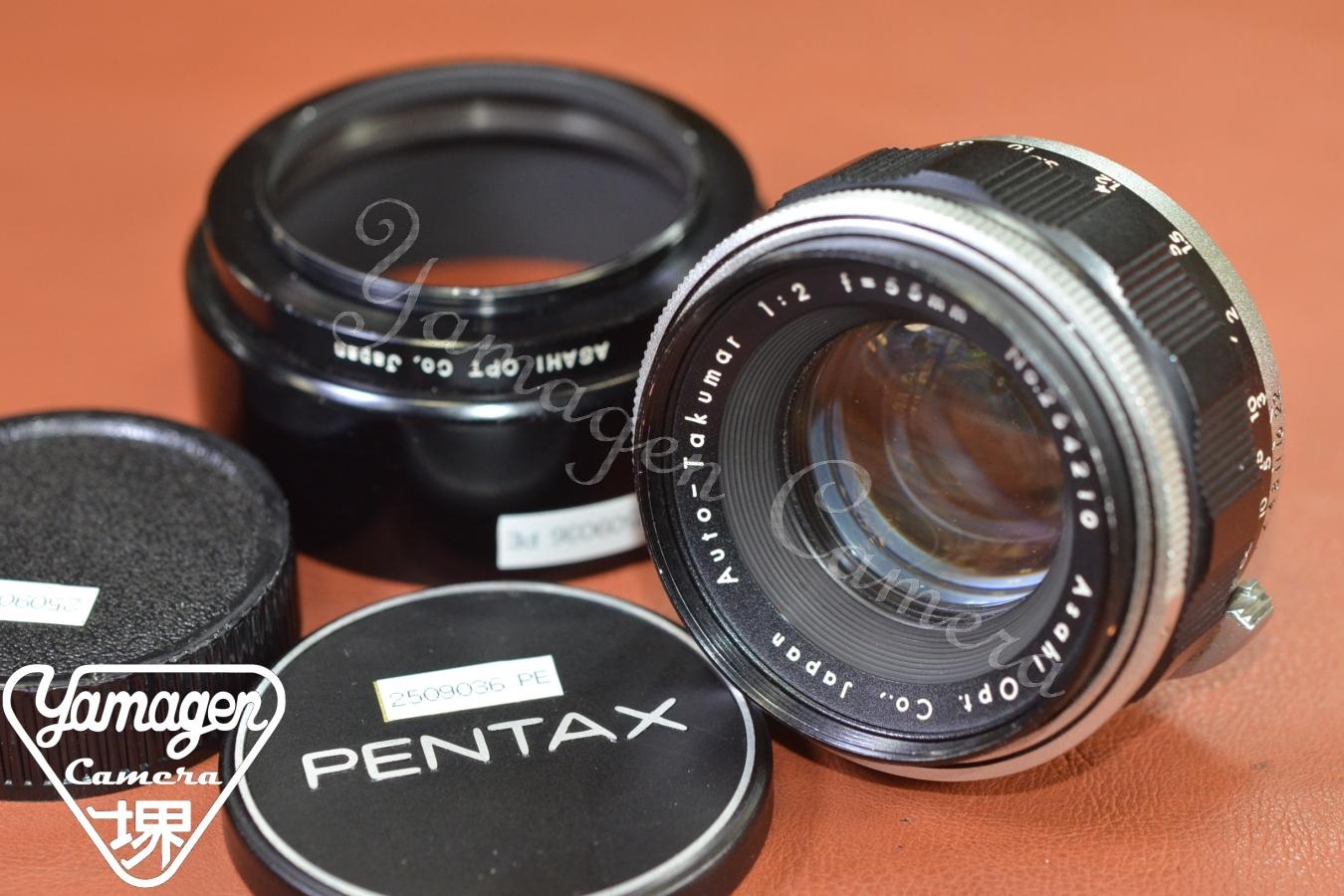 Asahi Opt.Co. Auto-Takumar 55mm F2 純正フード付【カメラ女子に絶大な人気のオールドレンズ M42マウントレンズ】