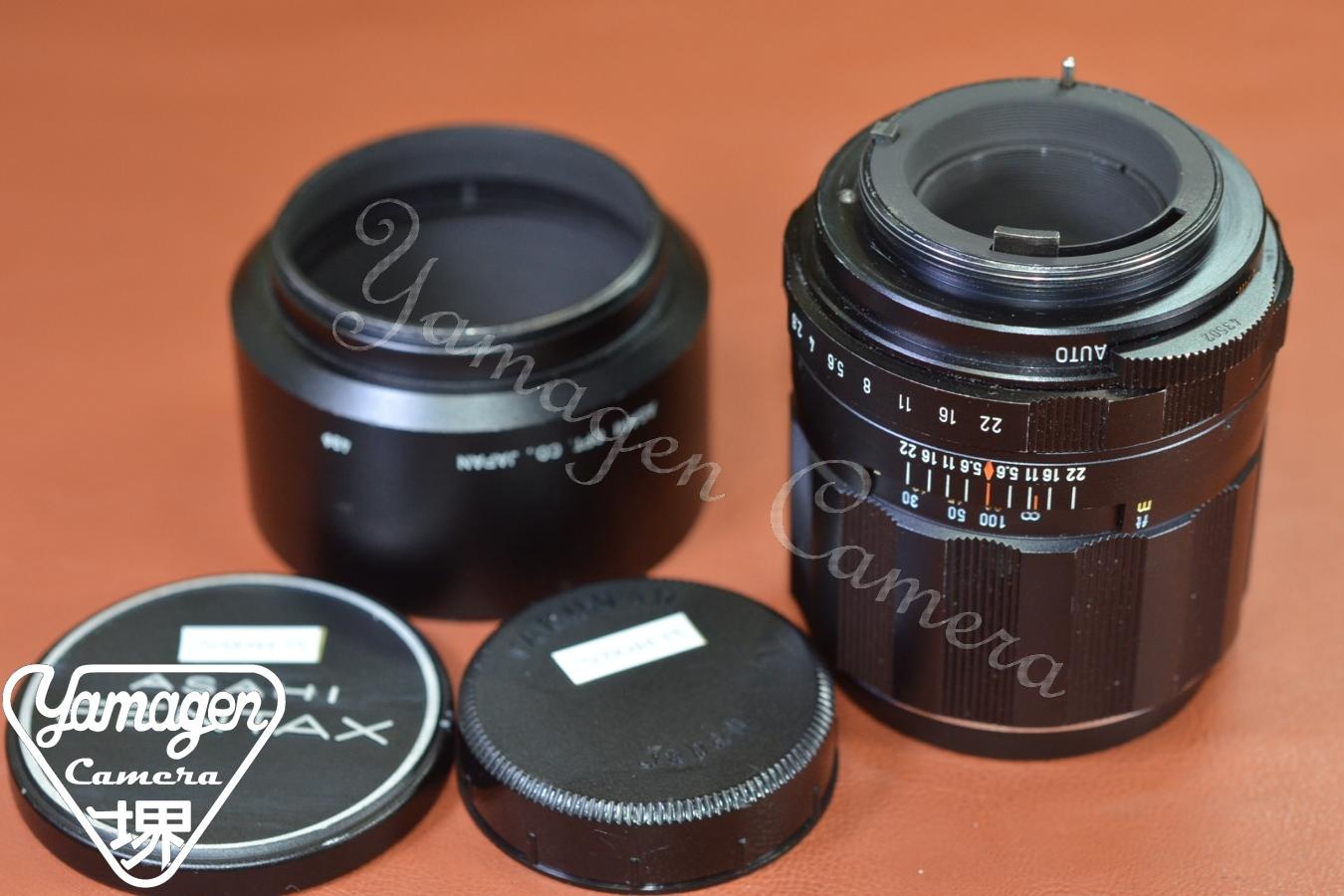Asahi Opt.Co. Super-Multi-Coated TAKUMAR 105mm F2.8 純正メタルフード付【カメラ女子に絶大な人気のオールドレンズ M42マウントレンズ】