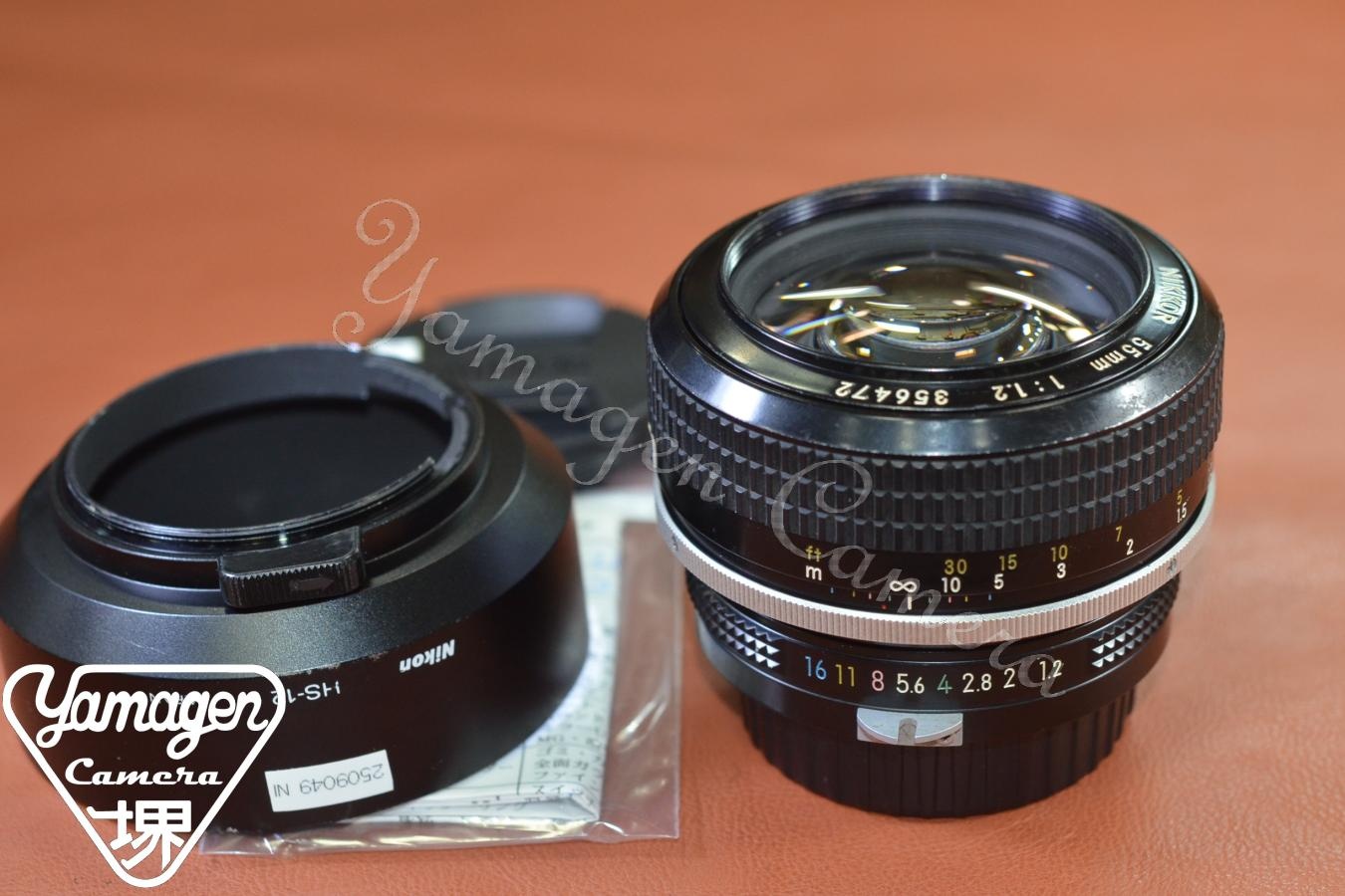Nikon NEW NIKKOR 55mm F1.2 整備済 【純正メタルフードHS-12付】