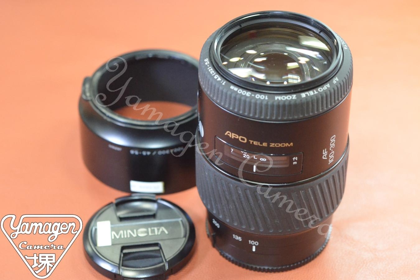 MINOLTA AF APO TELE 100-300mm F4.5-5.6 純正フード付【SONY Aマウントレンズ】