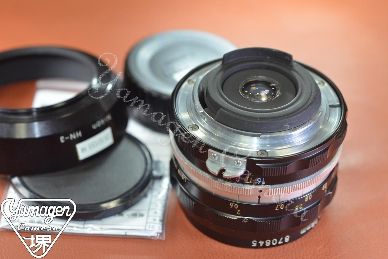 Nikon NIKKOR-H・C Auto 28mm F3.5 整備済 【純正メタルフードHN-3付】