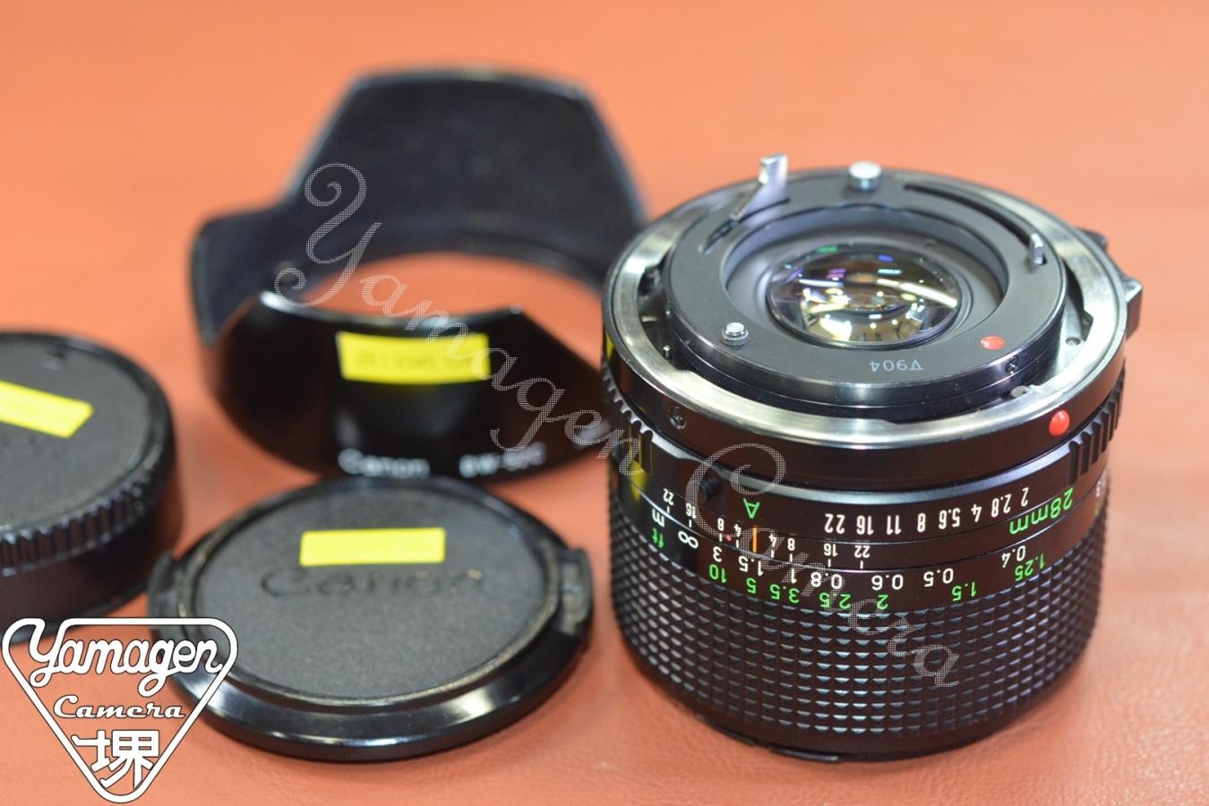 Canon NEW FD 28mm F2 【純正フードBW-52C付】