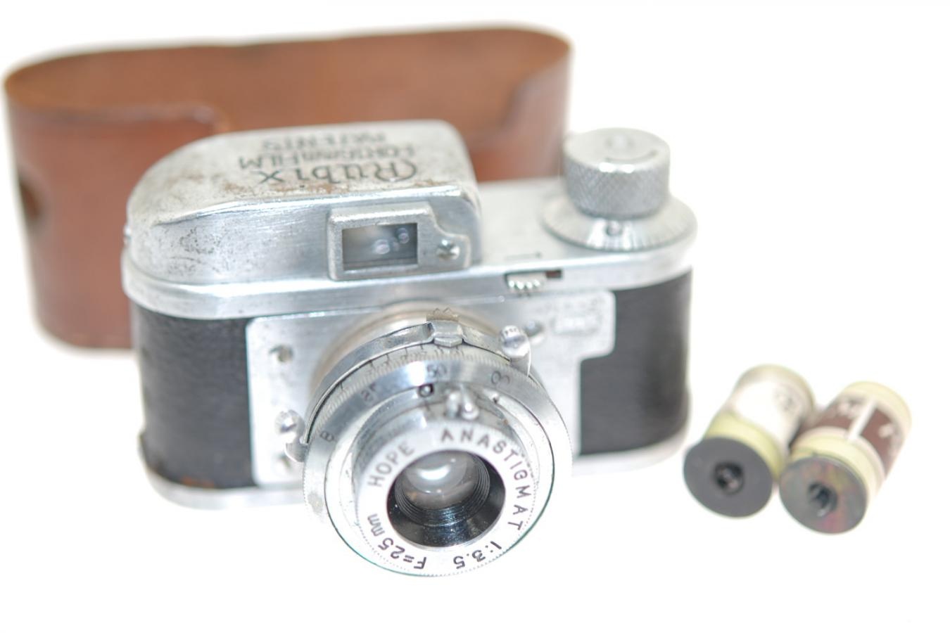 【希 少】 Rubix マガジン、テストフィルム2本、速写ケース付 【HOPE ANASTIGMAT 25/3.5レンズ搭載 MADE IN OCCUPIED JAPAN】