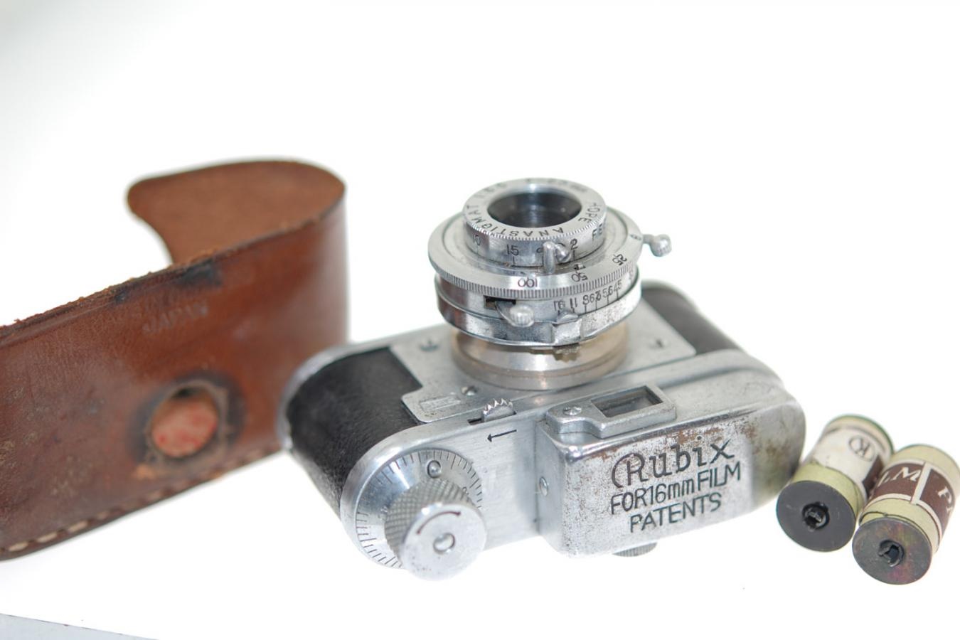 【希 少】 Rubix マガジン、テストフィルム2本、速写ケース付 【HOPE ANASTIGMAT 25/3.5レンズ搭載 MADE IN OCCUPIED JAPAN】