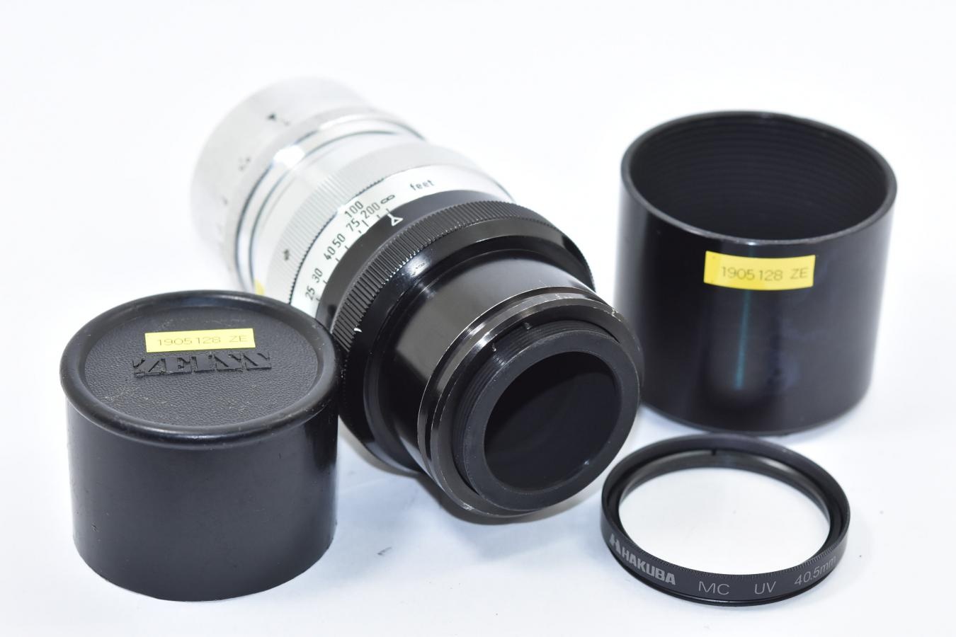 【希 少】 Carl Zeiss Sonnar 135mm F4 【純正フード、ハクバ製40.5mm MC UVフィルター付 FOR ARRIFLEX STANDARD】