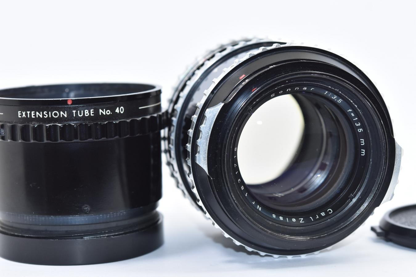 【希 少】 Carl Zeiss Sonnar 135mm F3.5 【HASSELBLAD製EXTENSION TUBE No40付 HASSELBLAD 1000F/1600F用】
