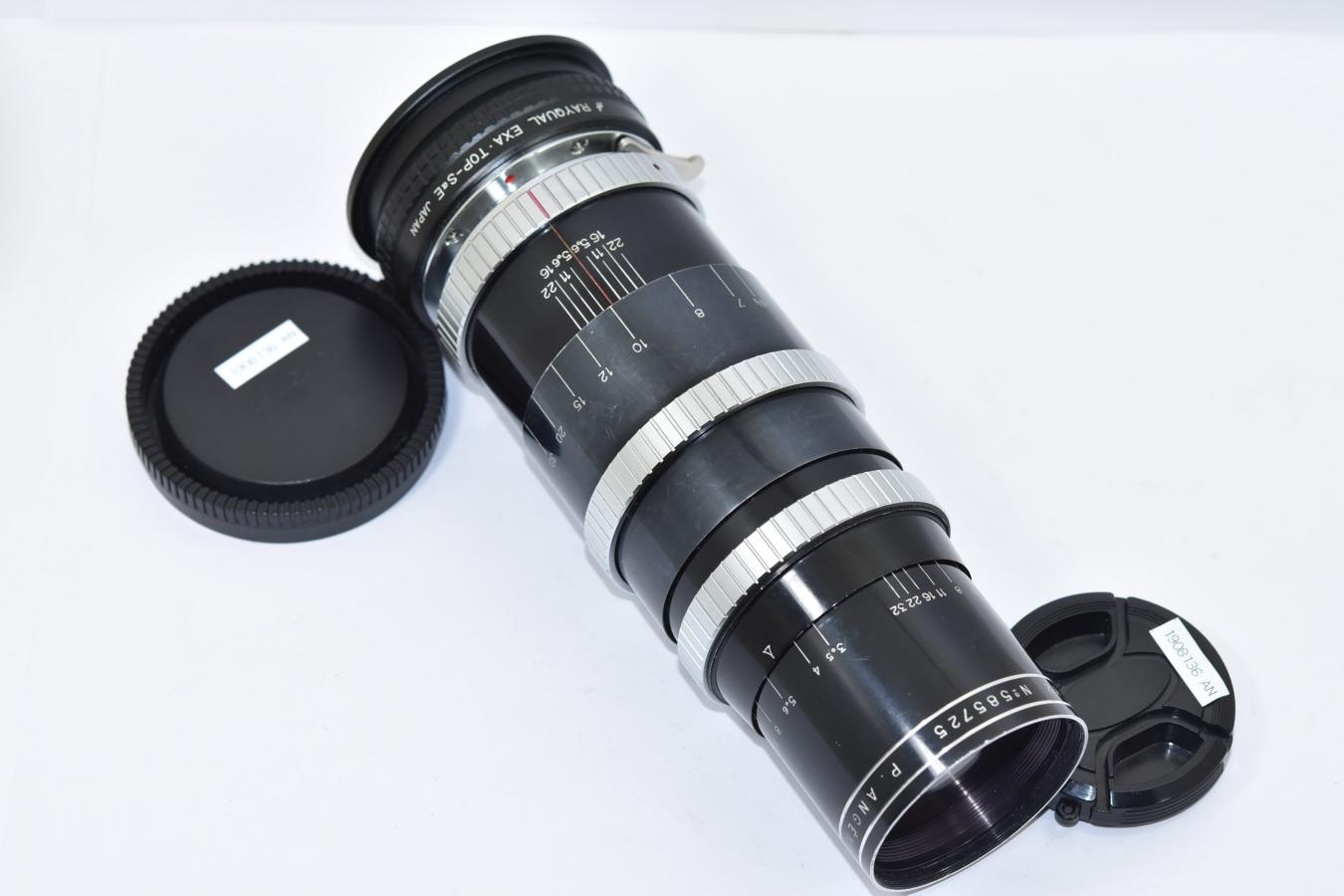 【希 少】 P.ANGENIEUX PARIS F.135 1:3.5 TYPE Y2 【RAYQUAL製エキザクタマウント→ソニーEマウント変換アダプター付】