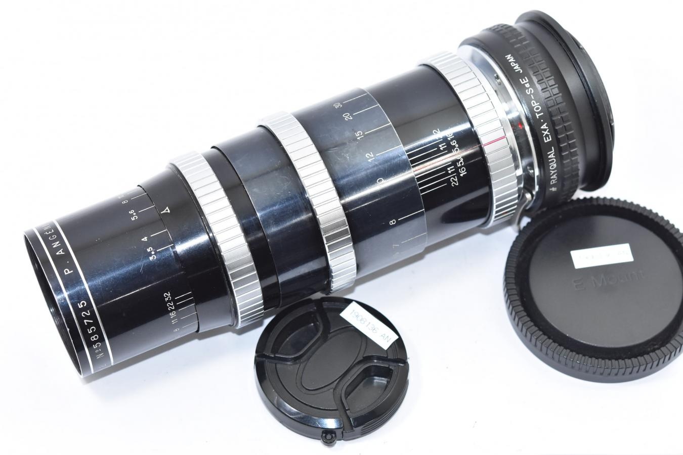 【希 少】 P.ANGENIEUX PARIS F.135 1:3.5 TYPE Y2 【RAYQUAL製エキザクタマウント→ソニーEマウント変換アダプター付】