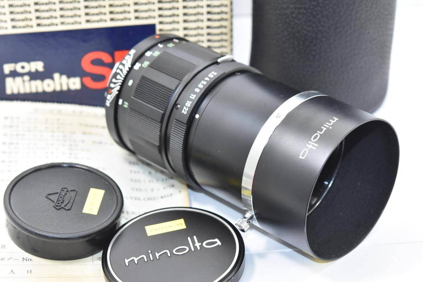 【コレクション向け】 MINOLTA AUTO TELE ROKKOR-PF 135mm F2.8 【純正フード、ケース、元箱付】