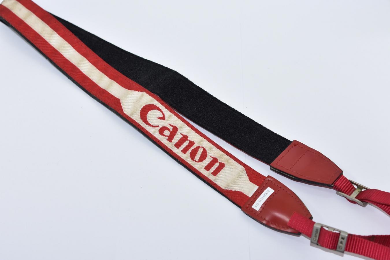 【希 少】Canon CPE 紅白 PROFESSIONAL 細ストラップ 【CANON'S PERSONAL EQOUIPMENT】