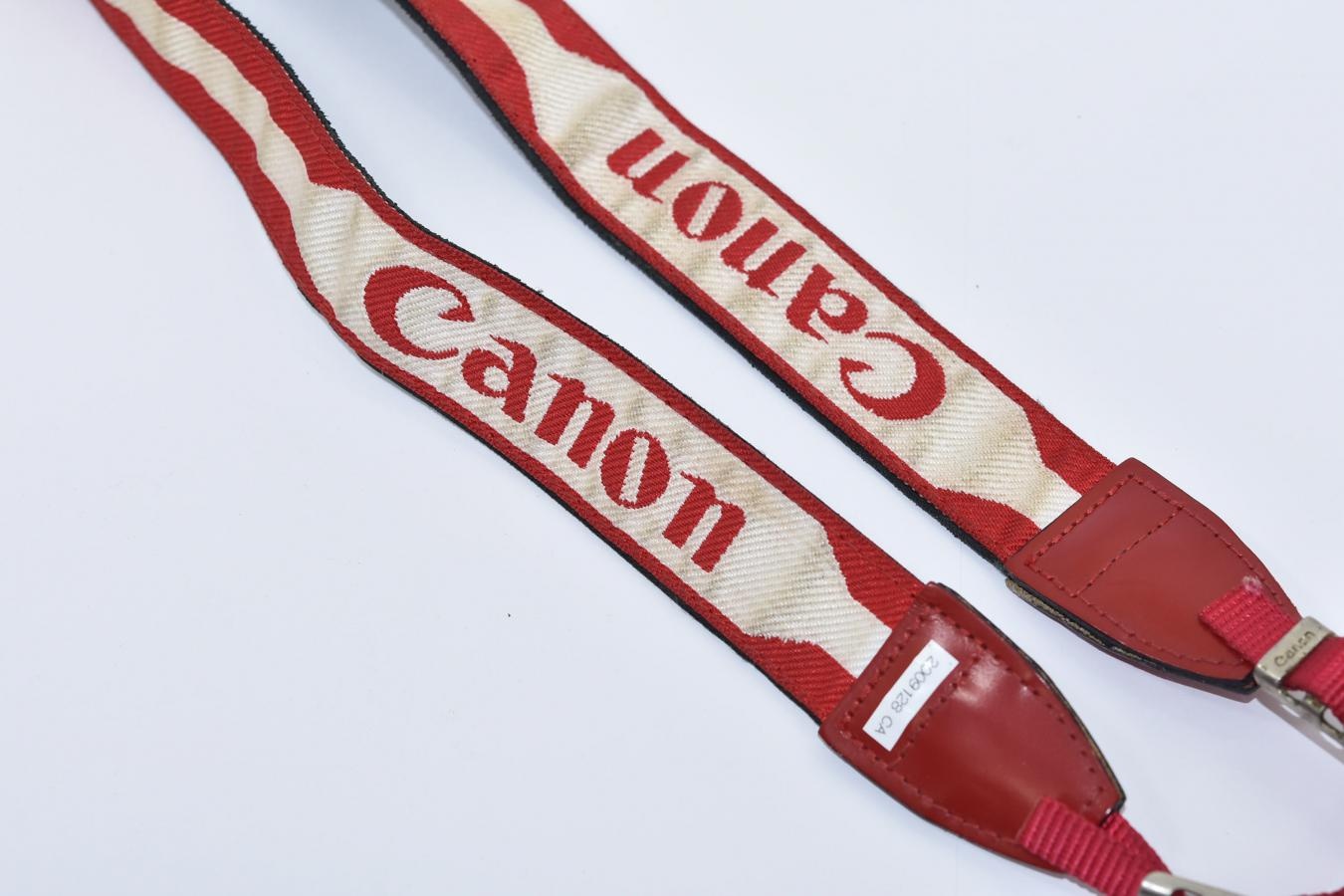 【希 少】Canon CPE 紅白 PROFESSIONAL 細ストラップ 【CANON'S PERSONAL EQOUIPMENT】